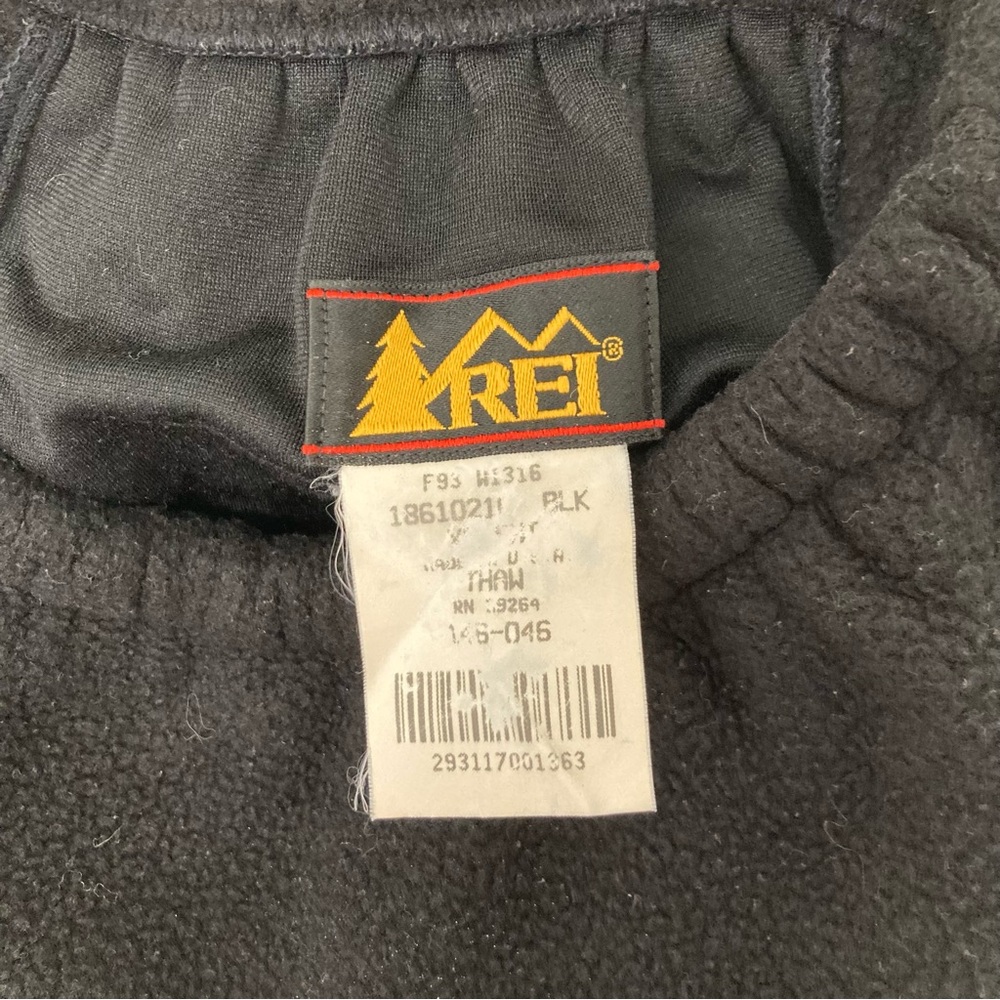 VTG REI Thaw Made in the USA Black Fleece Pants, Size XS - Picture 4 of 4